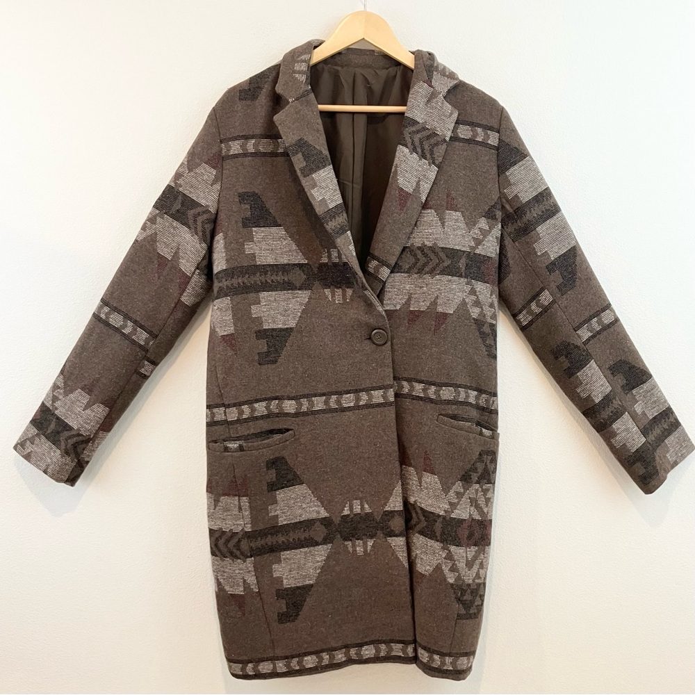Southwestern Brown Pea Coat
